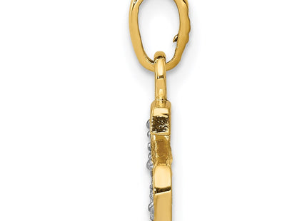 14k Yellow & Rhodium Pendants Style YC250S - Classique Jewelry Inc.