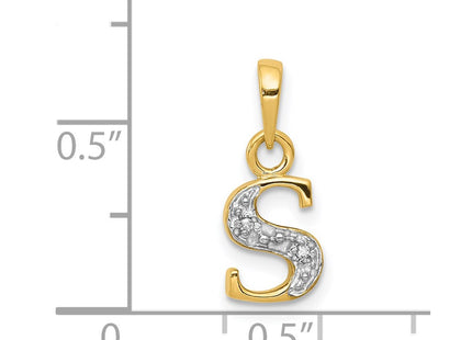 14k Yellow & Rhodium Pendants Style YC250S - Classique Jewelry Inc.