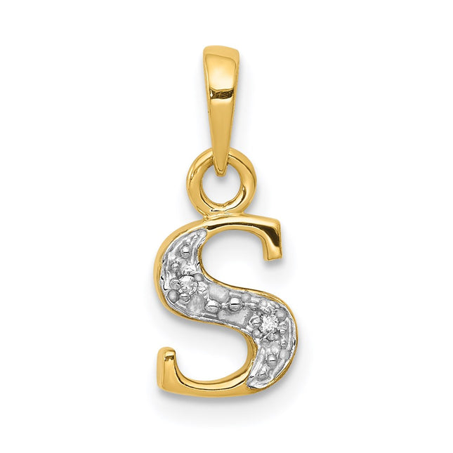 14k Yellow & Rhodium Pendants Style YC250S - Classique Jewelry Inc.
