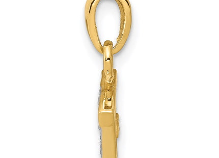 14k Yellow & Rhodium Pendants Style YC250T - Classique Jewelry Inc.