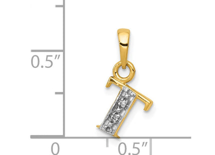 14k Yellow & Rhodium Pendants Style YC250T - Classique Jewelry Inc.