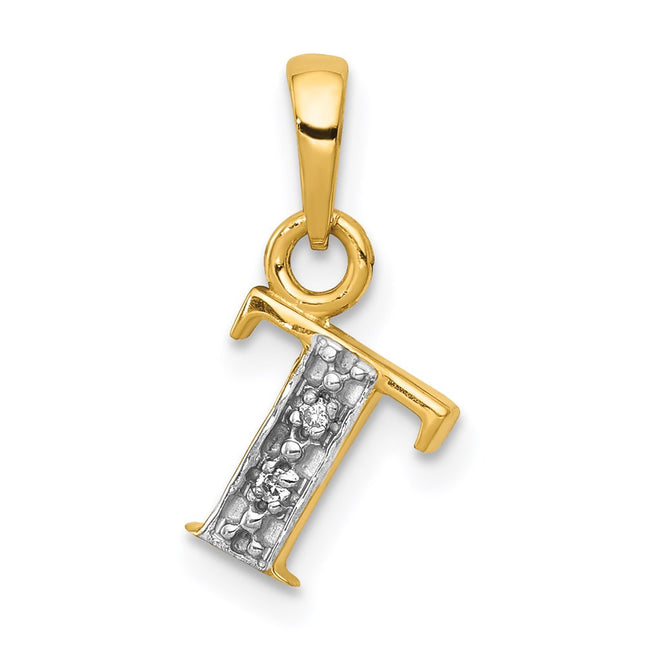 14k Yellow & Rhodium Pendants Style YC250T - Classique Jewelry Inc.