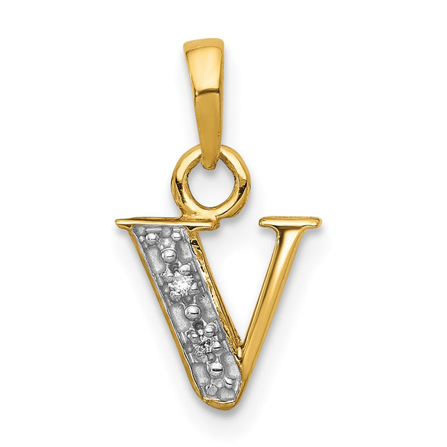 14k Yellow & Rhodium Pendants Style YC250V - Classique Jewelry Inc.