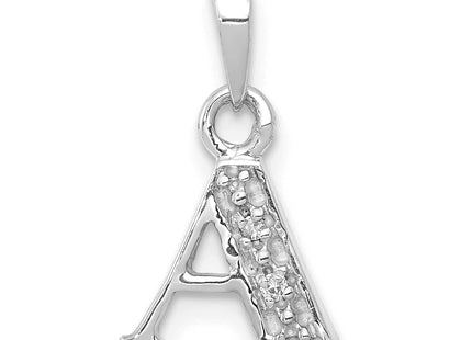 14KW with Rhodium Diamond Letter Initial Pendant