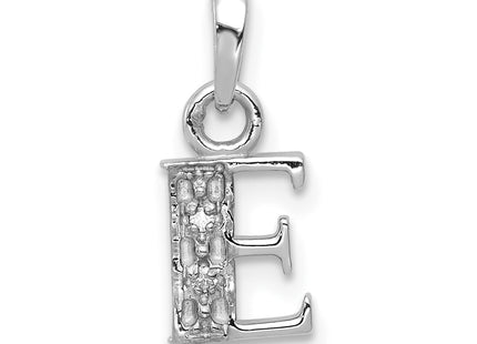 14KW with Rhodium Diamond Letter Initial Pendant