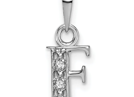 14KW with Rhodium Diamond Letter Initial Pendant