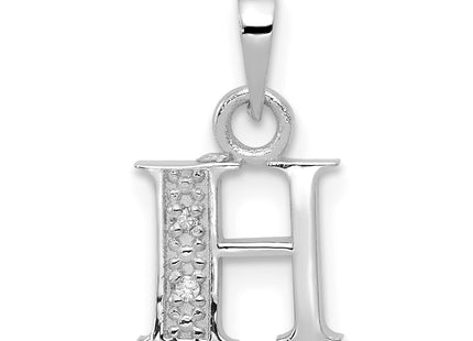 14KW with Rhodium Diamond Letter Initial Pendant