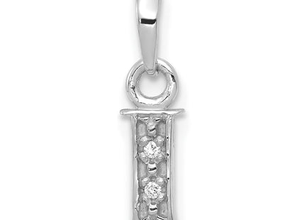 14KW with Rhodium Diamond Letter Initial Pendant
