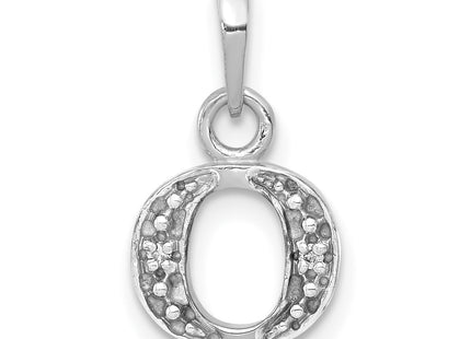 14KW with Rhodium Diamond Letter Initial Pendant