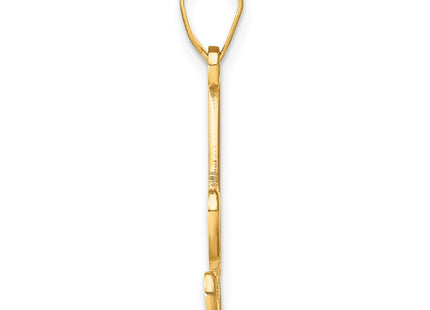 14K Yellow Gold Script Letter Initial Pendant with Diamond Accent Jewelry Charm Necklace (Style YC252A)