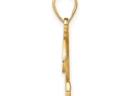 14K Yellow Gold Script Letter Initial Pendant with Diamond Accent Jewelry Charm Necklace (Style YC252B)