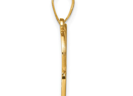 14K Yellow Gold Script Letter Initial Pendant with Diamond Accent Jewelry Charm Necklace (Style YC252C)