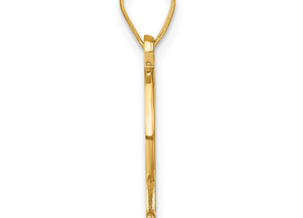 14K Yellow Gold Script Letter Initial Pendant with Diamond Accent Jewelry Charm Necklace (Style YC252D)