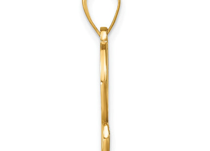 14K Yellow Gold Script Letter Initial Pendant with Diamond Accent Jewelry Charm Necklace (Style YC252G)