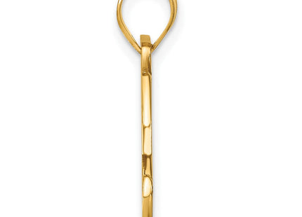 14K Yellow Gold Script Letter Initial Pendant with Diamond Accent Jewelry Charm Necklace (Style YC252H)