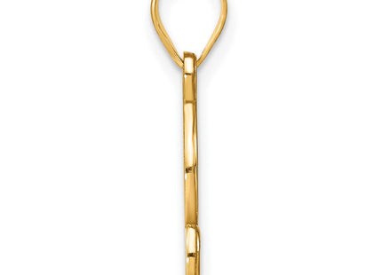 14K Yellow Gold Script Letter Initial Pendant with Diamond Accent Jewelry Charm Necklace (Style YC252I)