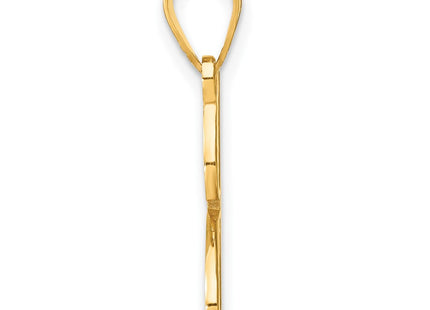 14K Yellow Gold Script Letter Initial Pendant with Diamond Accent Jewelry Charm Necklace (Style YC252J)