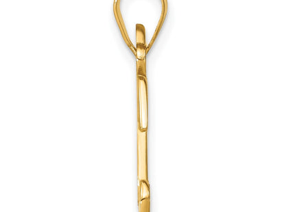 14K Yellow Gold Script Letter Initial Pendant with Diamond Accent Jewelry Charm Necklace (Style YC252K)