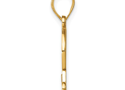 14K Yellow Gold Script Letter Initial Pendant with Diamond Accent Jewelry Charm Necklace (Style YC252L)