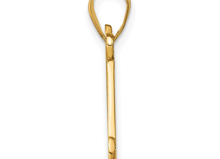 14K Yellow Gold Script Letter Initial Pendant with Diamond Accent Jewelry Charm Necklace (Style YC252M)