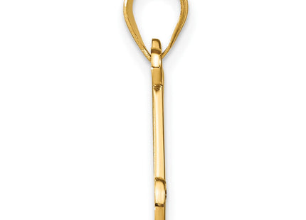 14K Yellow Gold Script Letter Initial Pendant with Diamond Accent Jewelry Charm Necklace (Style YC252N)