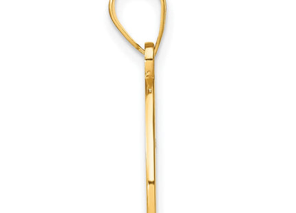 14K Yellow Gold Script Letter Initial Pendant with Diamond Accent Jewelry Charm Necklace (Style YC252O)