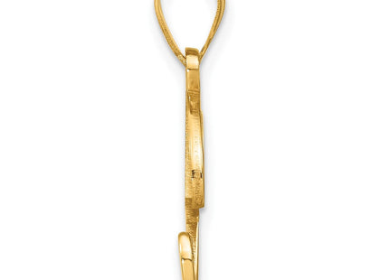 14K Yellow Gold Script Letter Initial Pendant with Diamond Accent Jewelry Charm Necklace (Style YC252P)