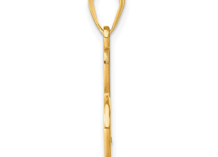 14K Yellow Gold Script Letter Initial Pendant with Diamond Accent Jewelry Charm Necklace (Style YC252S)