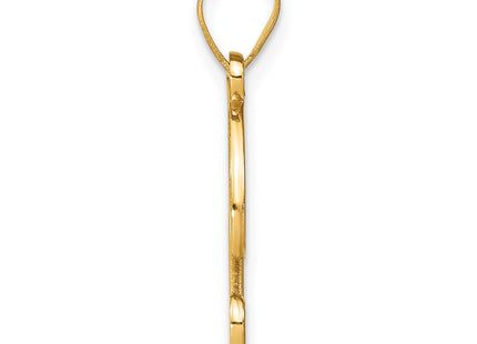 14K Yellow Gold Script Letter Initial Pendant with Diamond Accent Jewelry Charm Necklace (Style YC252T)