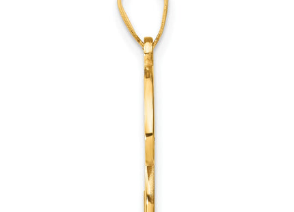 14K Yellow Gold Script Letter Initial Pendant with Diamond Accent Jewelry Charm Necklace (Style YC252U)