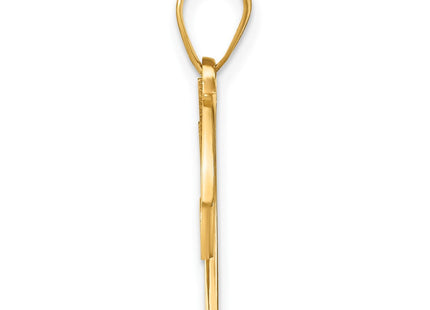 14K Yellow Gold Script Letter Initial Pendant with Diamond Accent Jewelry Charm Necklace (Style YC252W)