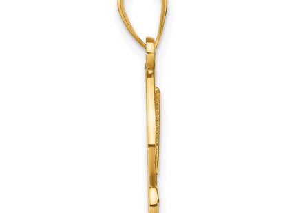 14K Yellow Gold Script Letter Initial Pendant with Diamond Accent Jewelry Charm Necklace (Style YC252X)