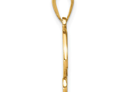 14K Yellow Gold Script Letter Initial Pendant with Diamond Accent Jewelry Charm Necklace (Style YC252Y)