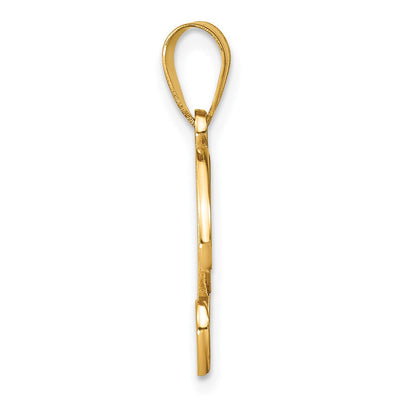 14K Yellow Gold Script Letter Initial Pendant with Diamond Accent Jewelry Charm Necklace