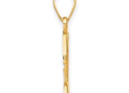 14K Yellow Gold Script Letter Initial Pendant with Diamond Accent Jewelry Charm Necklace (Style YC252Z)