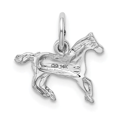 14K White Gold Horse Charm, 13 x 13mm