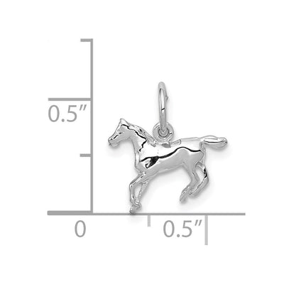 14K White Gold Horse Charm, 13 x 13mm