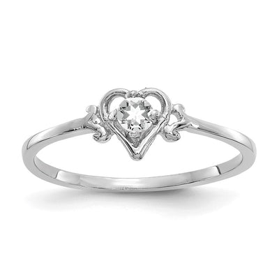 14K white gold topaz birthstone ring