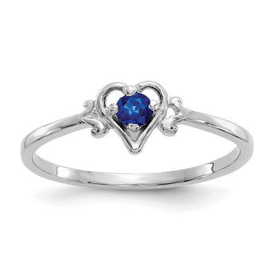 14K white gold sapphire birthstone ring