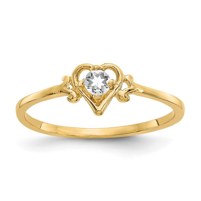 14K white gold topaz birthstone ring