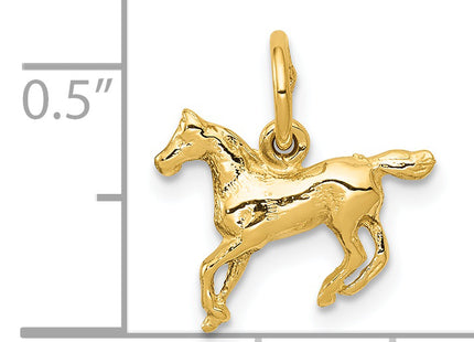 14K Polished Horse Charm, 13 x 13mm