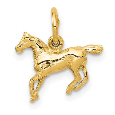 14K Polished Horse Charm, 13 x 13mm