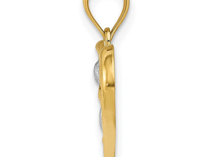 14k Yellow & Rhodium Pendants Style YC441 - Classique Jewelry Inc.