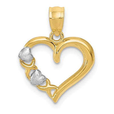 14K white gold heart pendant