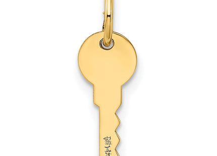 14K gold key charm, another view