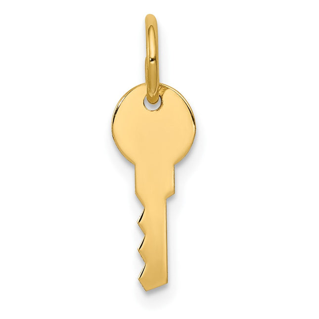 14K Polished Key Charm, 17 x 5mm