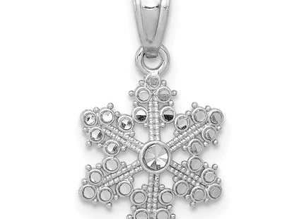 14k White Gold Snowflake Pendant (Style YC495)
