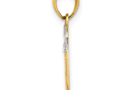 14k Yellow & Rhodium Pendants Style YC498 - Classique Jewelry Inc.
