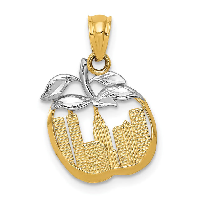 14k Yellow & Rhodium Pendants Style YC498 - Classique Jewelry Inc.