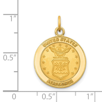 14K Yellow Gold U.S. Air Force Insignia Disc Pendant